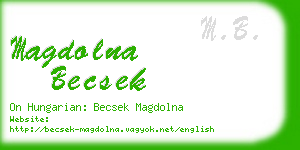 magdolna becsek business card